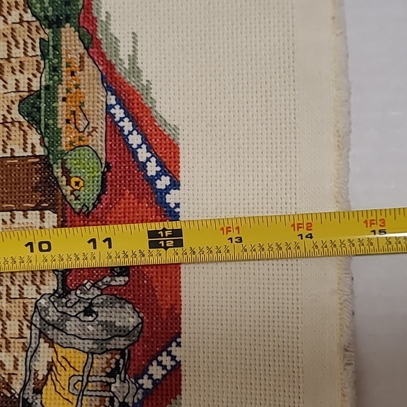 Vintage Fisherman's Fishing Gear Finished Cross Stitch Sampler - Picture 14 of 16